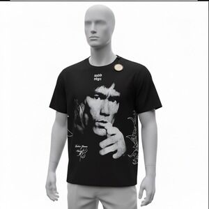 Bruce Lee Darc Sport T-Shirt B Mens XL Black Raw Hem Box‎ Cut Cropped 204/1000